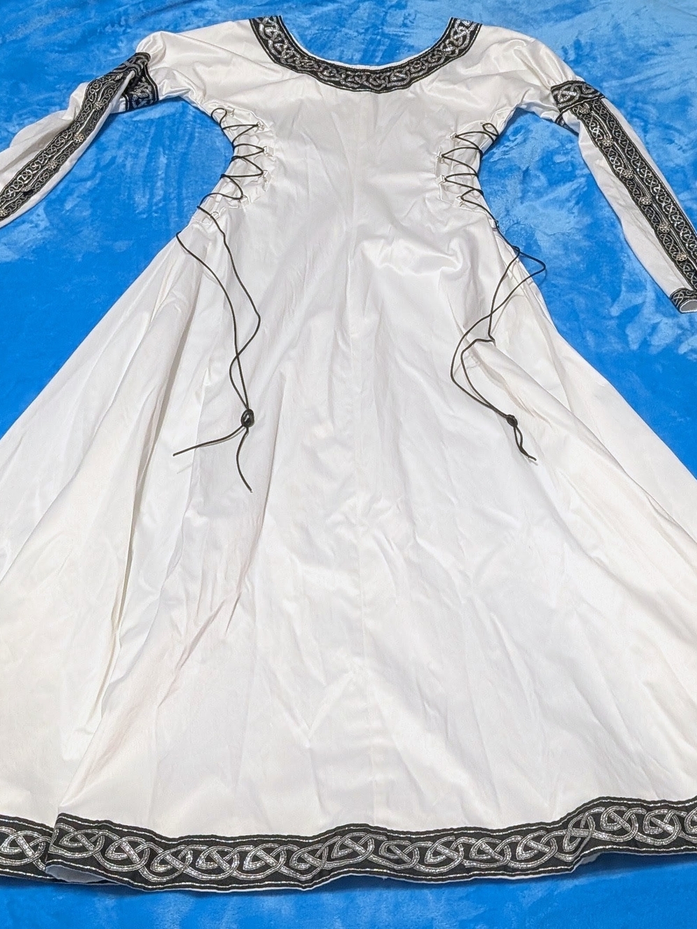Handmade White & Black Medieval Renaissance Celtic Gown